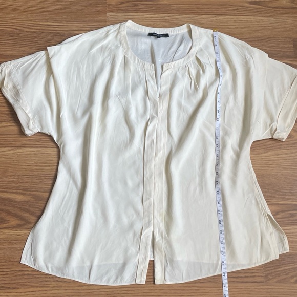 Lafayette 148 Size 14  100% Silk Cream Blouse Career Office - Picture 2 of 11